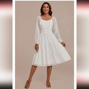 NWT Petallush White Long Sleeve Dress
